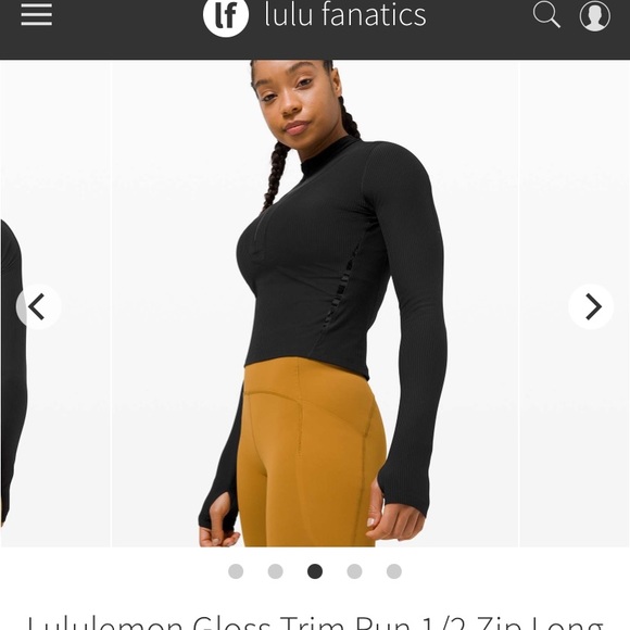 SOLD Lulu cropped reflective long sleeve - Picture 5 of 5